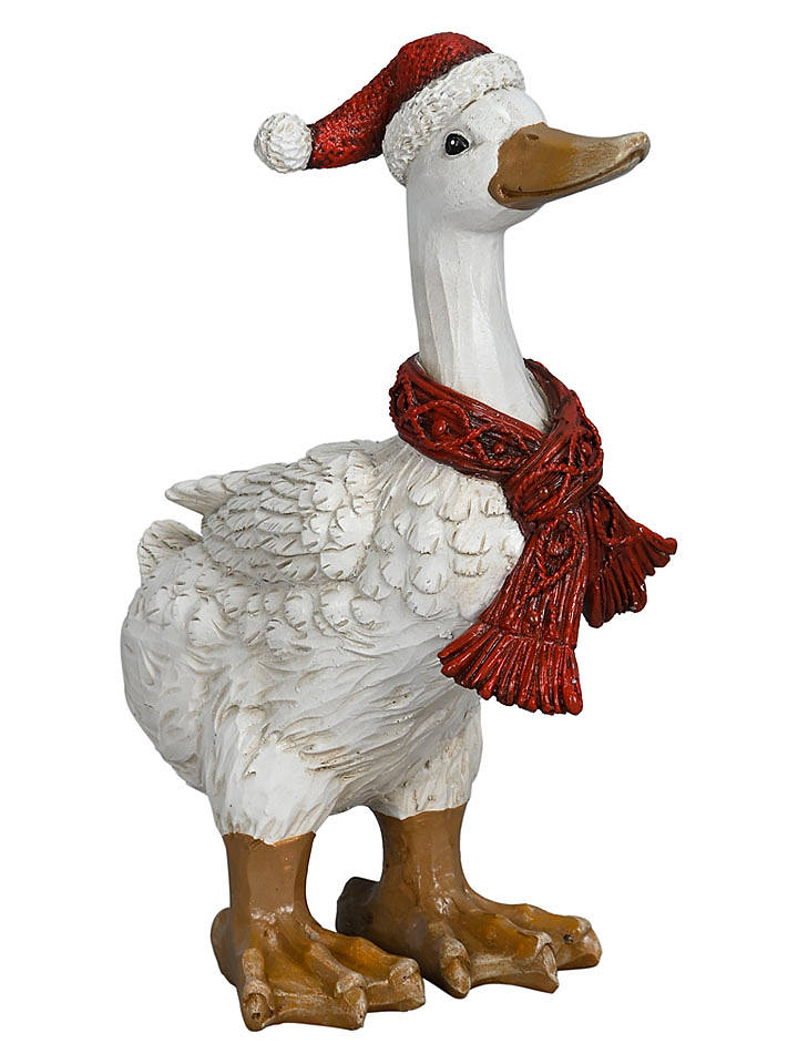 POSIWIO Dekofigur "Ente" in Weiß/ Rot - (H)20 cm - onesize