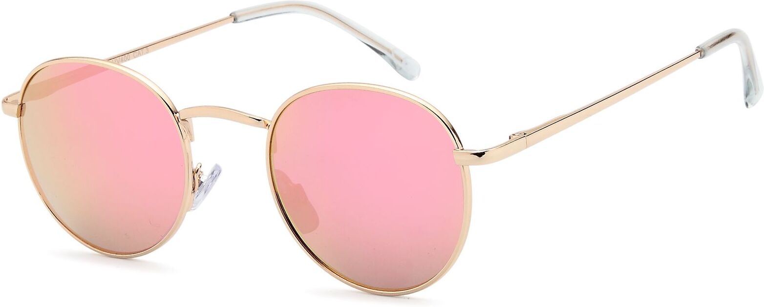 Sonnenbrille STYLEBREAKER "Sonnenbrille Pantobrille rund", Herren, pink (gestell gold, glas pink verspiegelt), Modisch, Sonnenbrillen Sonnenbrille