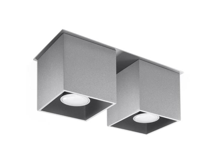 Plafonnier Aluminium Gris GU10 2 Quad 2
