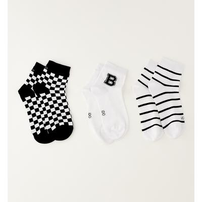 Socken IDO "BOY ACCESSORIES", Mädchen, Gr. II, schwarz-weiß (optical weiß), Baumwolle, Socken Socken