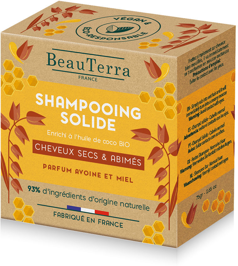 Beauterra Solide champú de avena y miel 75 gr