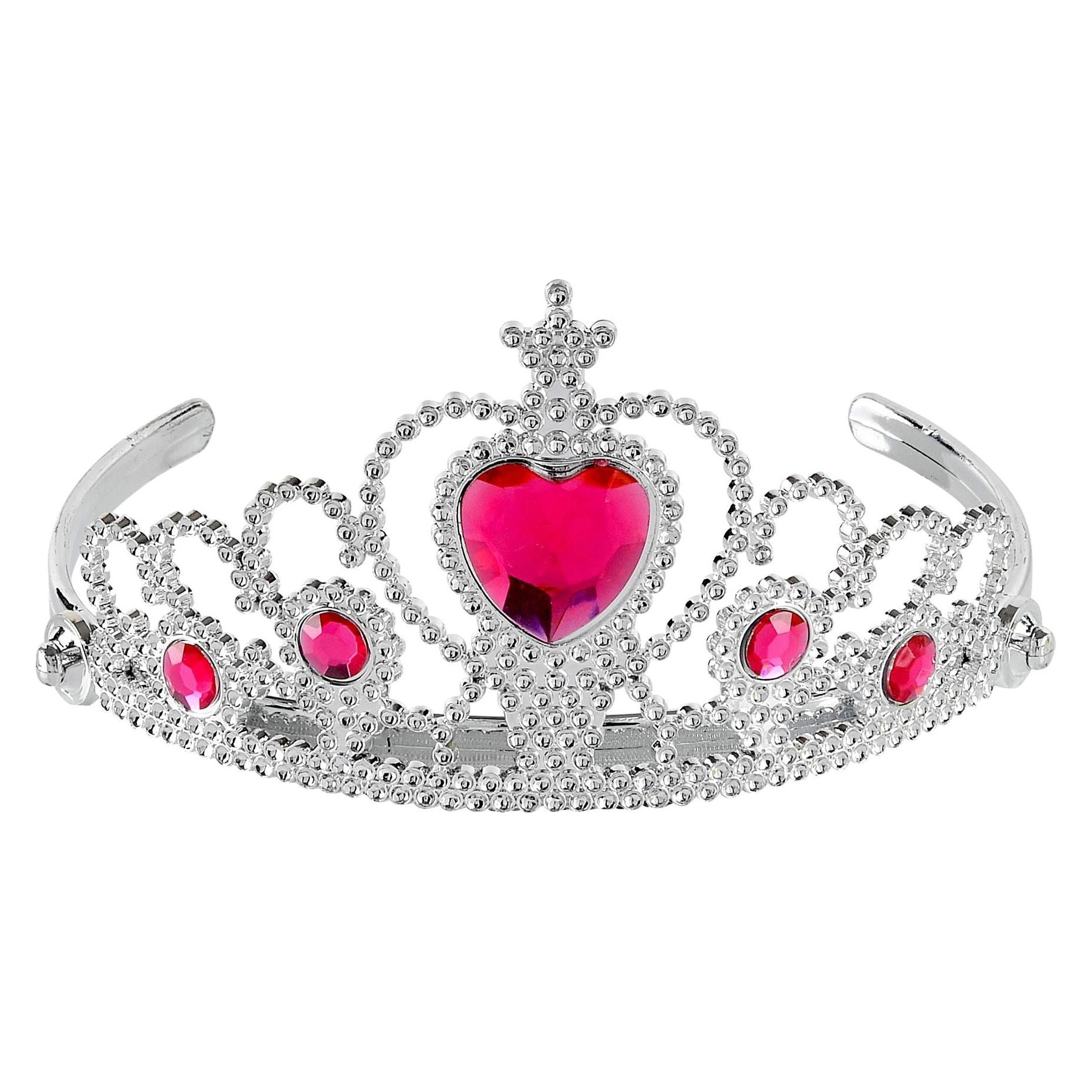 Widmann Tiara silber mit pinken Edelsteinen (9789)