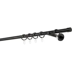 20mm,1-läufig,Rohr,Wandträger 12cm,Endstück cap Farbe: Schwarz, Größe: 160cm