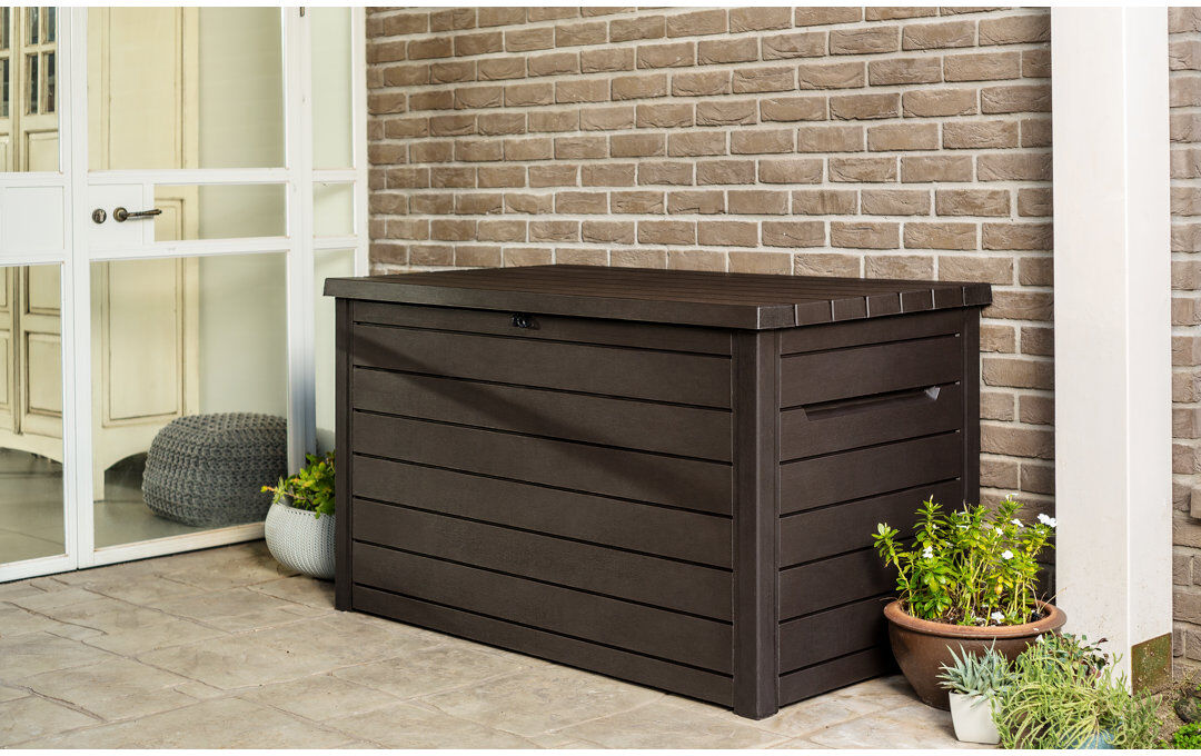Keter Ontario 870 L Resin Storage Box Dark Brown 86cm H X 147cm W X 83cm D
