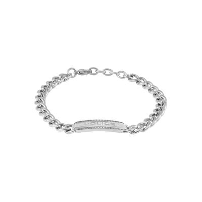 Armband POLICE "Baron", edelstahlfarben, Armbänder, Herren, 22cm, Edelstahl, Armband