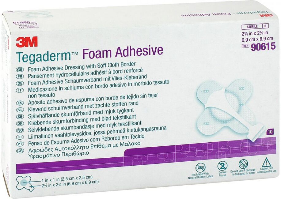 Tegaderm Foam Adhesive 6,9x6,9 cm kreuzform 90615