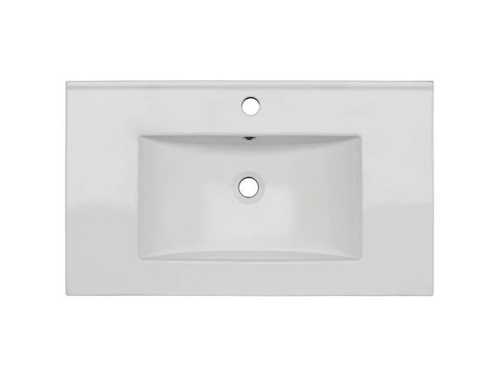 Linea Natura Waschbecken, Weiss, Keramik, 81x17x47 cm, Badezimmer, Waschbecken & Armaturen, Waschbecken