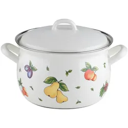 Riess Fleischtopf mit Deckel Ø18cm 2,5 Liter Emaille Country Fruit Garden