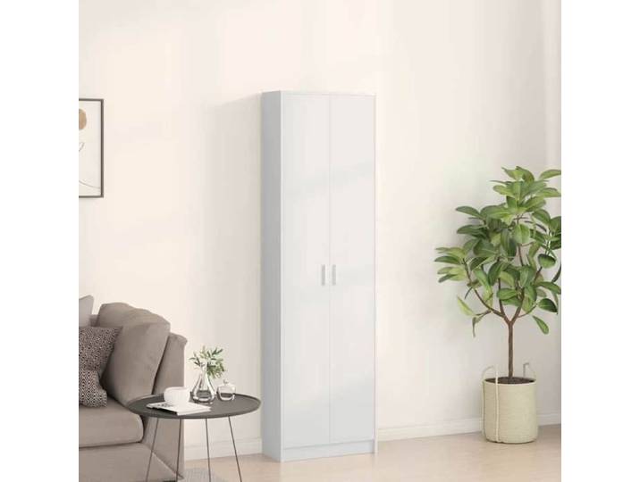 Meuble vêtements Blanc - LEMON® Armoire avec étagère - Blanc - 55x25x189cm - Bois d'ingénierie 584 - Soldes