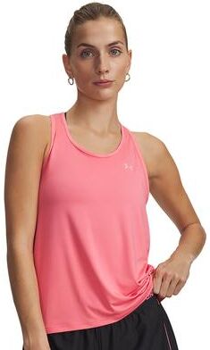 Under Armour Women's Tech Knockout Tank Top (Size Small) Bittersweet Pink/White, Elastine,Polyester