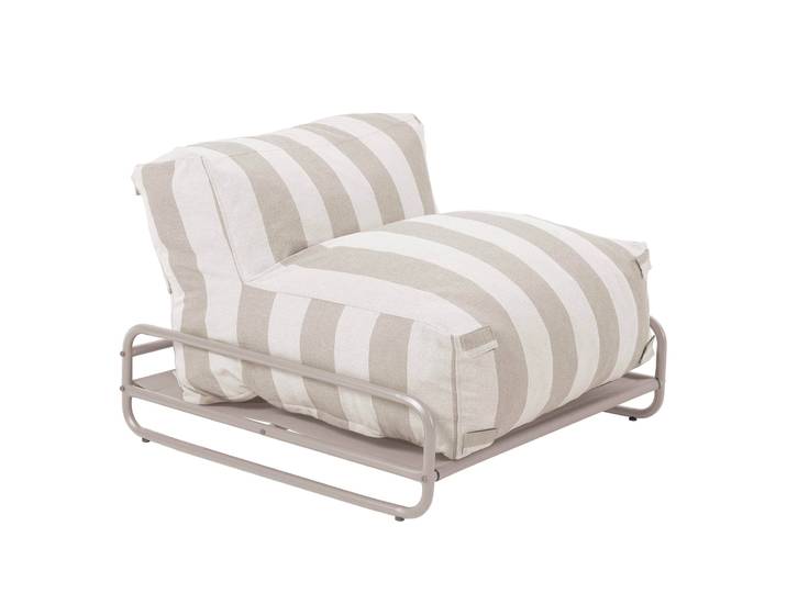 Oviala - Chauffeuse rayée pour salon de jardin modulable avec structure