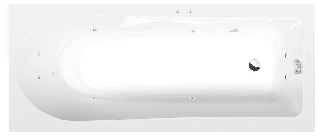 Polysan LISA Whirlpool-Badewanne, 170x70x47cm, Active Hydro, Chrom
