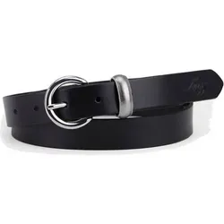 LEVIS Levi's Damen Gürtel - Larkspur Ledergürtel, Metall Schnalle, Größe 70 cm in Schwarz Schwarz