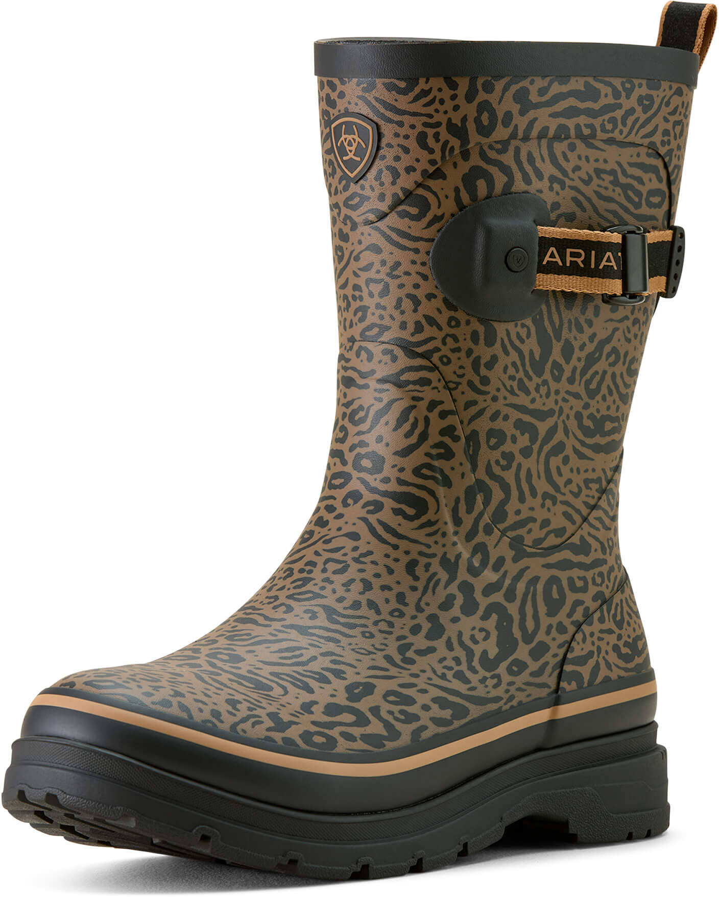 Women's Kelmarsh Mid Rubber Boots in Ocelot Print, Size: 6 B / Medium by Ariat