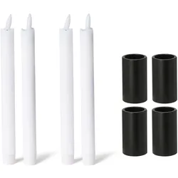 Novaliv, Kerzenständer, 4x Kerzenständer magnetisch 2,8x5cm SCHWARZ Kerzenhalter LED-Stabkerzen Premium