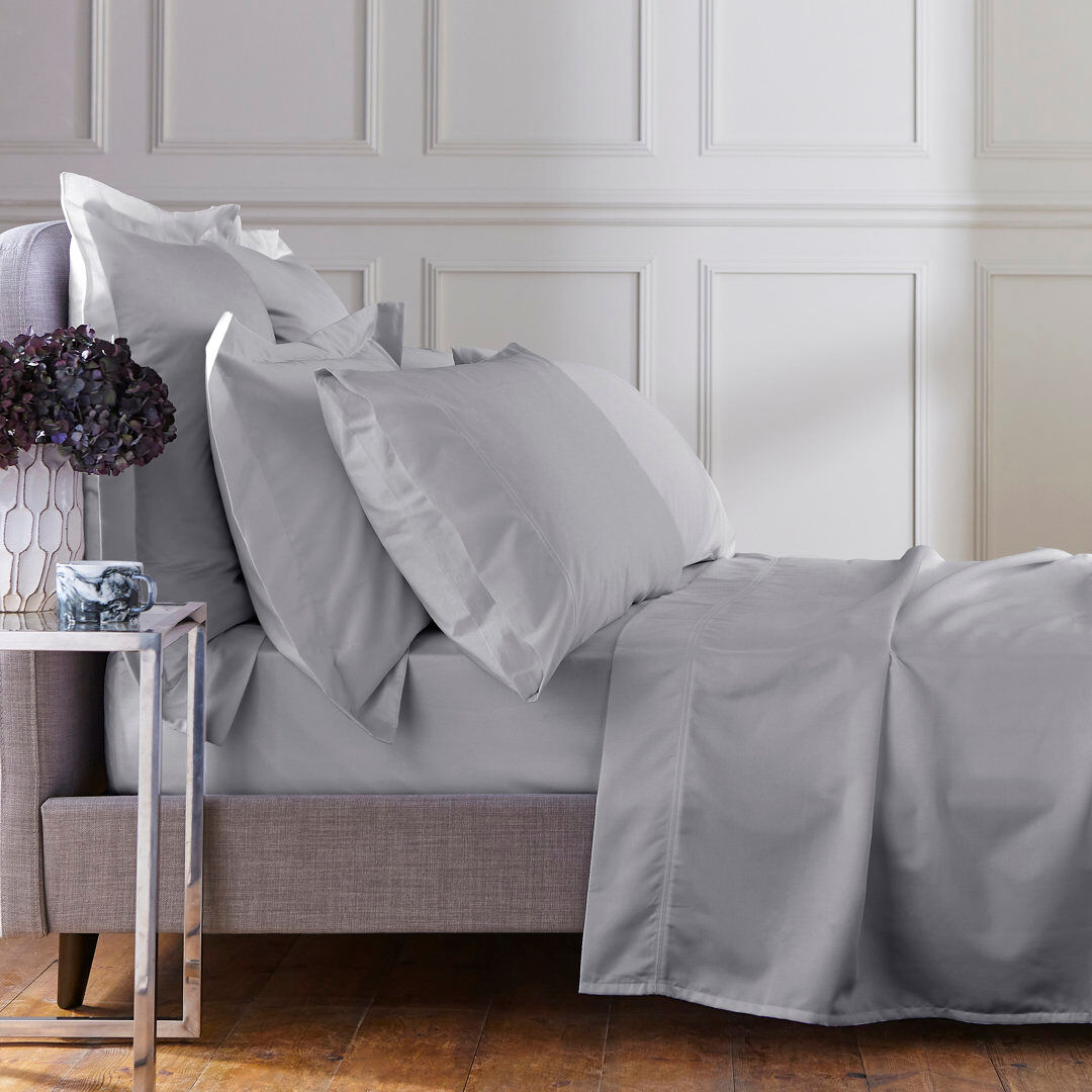Bedeck of Belfast 1000TC Eqyptian Cotton Fitted Sheet Silver Emperor (7')