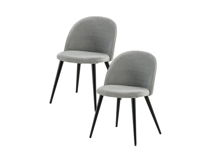 ebuy24 Stuhl 2er-Set grau, Grau, Metall, 50x77x57 cm, Esszimmer, Stühle