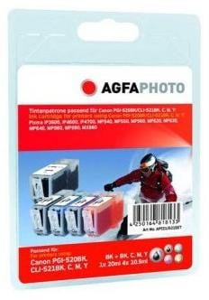 AgfaPhoto APCCLI521SETD fotopapier set, Zwart, Blauw, Paars, Geel, 5 stuks