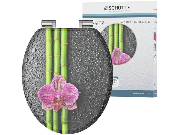 WC-Sitz SCHÜTTE Asia , bunt, B:375cm L:435cm, MDF - Mitteldichte Holzfaserplatte, WC-Sitze, WC-Sitz, mit Absenkautomatik und Holzkern, MDF