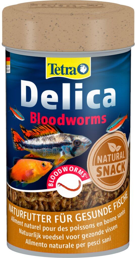 Tetra Delica Bloodworms Larve di Zanzara Rosse Liofilizzate per Pesci d'Acquario 100 ml