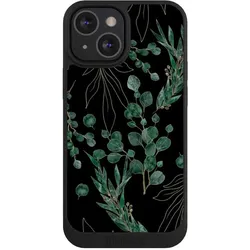 Nivocase Handyhülle für Apple iPhone 13 Mini Hülle NIVOpure Case Schwarz Blätter Natur Eukalyptus (Apple iPhone 13 mini), Smartphone Hülle, Schwarz