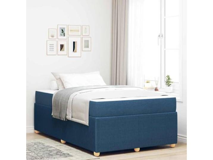 WDGJJFECNMUEHI Schaumstoffrahmen Schlafsofa Blau Stoff 120 x 190 cm Bettrahmen mit Matratze Blau 120x190 cm Stoff Doppelbett mit Lattenrost Holzstabiles Schlafsofa Gästebett für Schlafzimmer