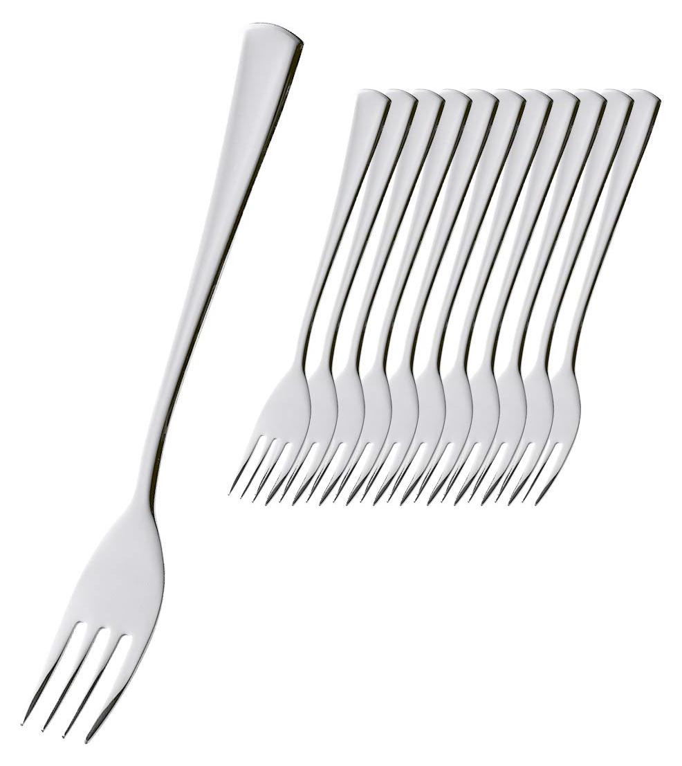 Dripio Set van 12 vorken van gepolijst roestvrij staal 18/10, lengte 18 cm
