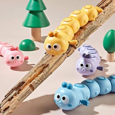 Uplift Treasures Cartoon Clockwork Caterpillar Crawling Wind Up Toy yellow