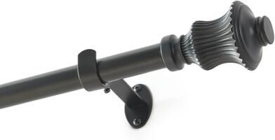 "Lenox Palazzo 1"" Single Curtain Rod with Fluted Bell Shaped Finial Design"