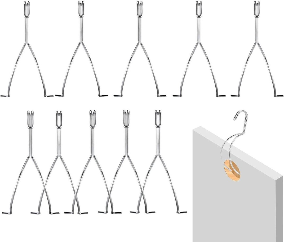 Set van 10 zilverkleurige kastdeurhangers voor boorvrije montage