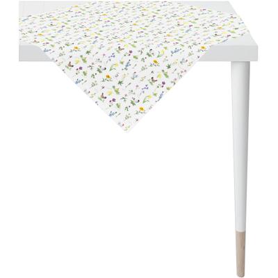 Mitteldecke APELT "6412 HAPPY EASTER, Osterdeko, Ostern", bunt (weiß, bunt), B:88cm L:88cm, Baumwolle, Polyester, Tischdecken, Mitteldecke, Digitaldruck, mit Ostermotiv