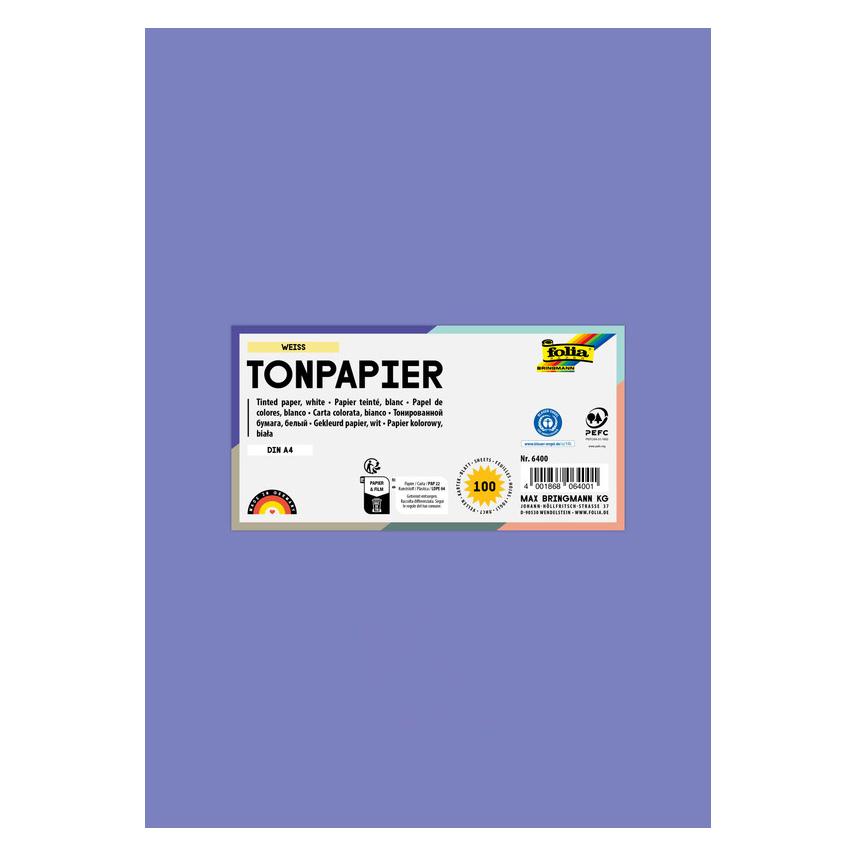 Folia Tonpapier, DIN A4, 130 g/qm, veilchenblau (130 g/m²) (6437)