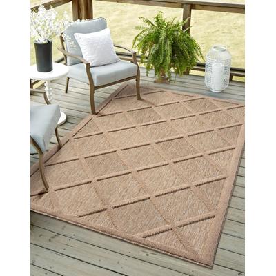 Outdoorteppich "Amara, LAGERRÄUMUNG", beige, B:140cm H:8mm L:200cm, Polypropylen, MYFLAIR MÖBEL & ACCESSOIRES, Teppiche, Outdoorteppich, Uni Farben, Hoch-Tief Effekt, Outdoor geeignet, Balkon, Terrasse