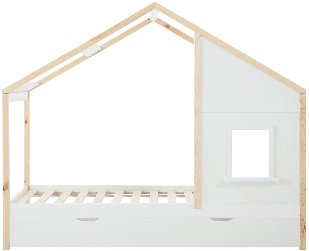 Wit houten hutbed voor kinderen met lades B/D/H: 90 x 190 cm