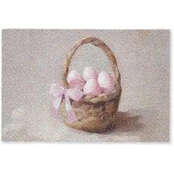 FUSSMATTE Korb - Eier - Rosa Schmutzmatte 90x60 cm