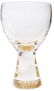 Classic Touch "Set of 6 Water Glasses with Gold Reflection Base 6""H"