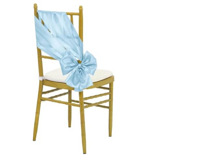 Stuhlschleifen für Hochzeiten 10/50 PCS Satin Stuhl Schärpen Dekorative Schleife Krawatten Band for Hochzeit Party Bankett Home Küche Dekoration(Blue,50pcs)