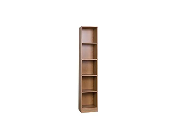 Design Möbel Gustavo Regal Standregal Bücherregal Lagerregal Kleiderschrank Klein Kleiderschrank Kinderzimmer Offener Kleiderschrank PVC-Kanten Eiche Riviera 5 Ablagen 36x185x34 cm