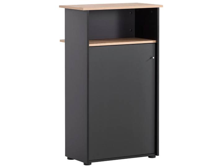 Mid.you Stehpult, Eiche Artisan, Schwarz, 44x110.5x65.8 cm, Stauraum, Büromöbel, Schreibtische, Stehpulte