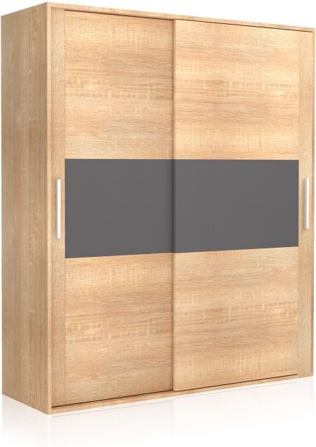 duehome Armario de puertas correderas y gran capacidad 180x207,6 cm Uniq - Cambria - Grafito