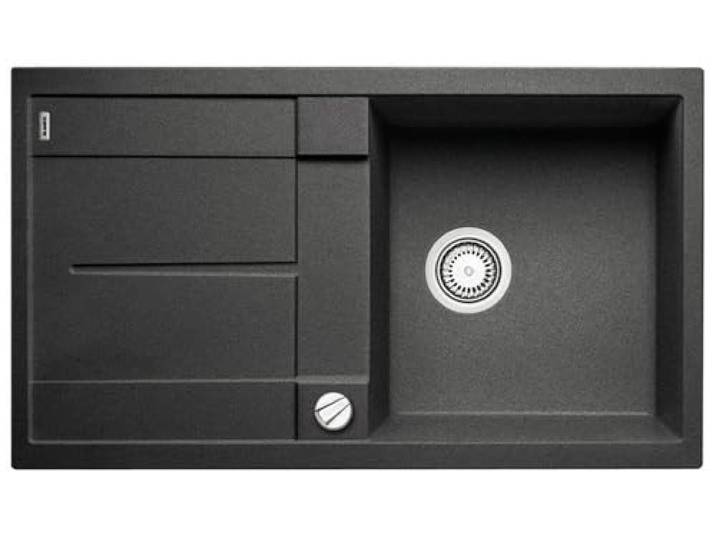 BLANCO Metra 5 S 513044 Évier de Cuisine Rectangulaire en Silgranit Gris pour Meuble sous Évier d’une Largeur de 50 cm avec Égouttoir Intégré