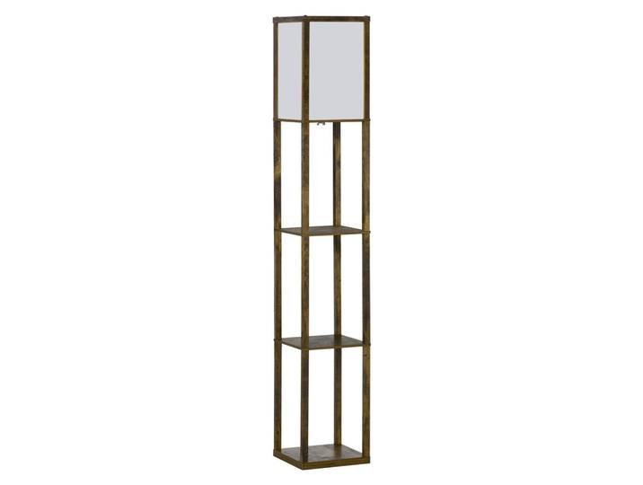 Homcom Stehlampe mit Regalen, Wohnzimmer Stehleuchte E27 bis 40W, Nachttischlampe, Dunkelbraun, 26x160x26 cm, Lampen & Leuchten, Innenbeleuchtung, Stehlampen
