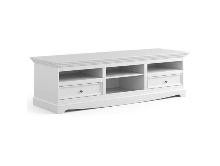 Lomadox Wohnzimmer Fernsehtisch TV Lowboard 167cm, Massivholz in weiß