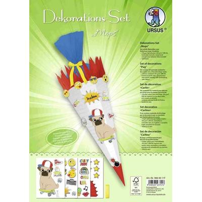 URSUS Dekorationssets Dekorations-Set Mops, 4 Bogen Bastelkarton