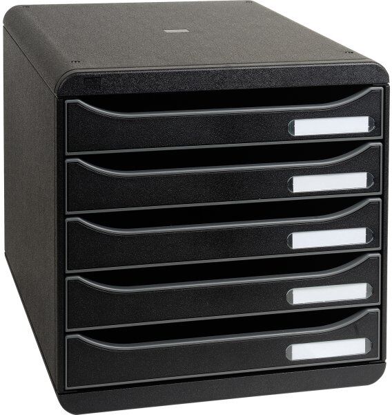 Exacompta Big-Box+ Skuffekabinet, Sort/sort