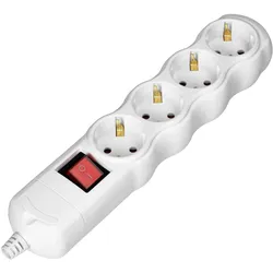 Orno Rozgałęźnik z wyłącznikiem 4x2P+Z Schuko, biały, Batterien + Akkus