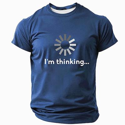Herren Kurzarm-T-Shirt mit 'Ich denke gerade...' Lade-Icon Lustiger Technik-Humor Grafik-Design