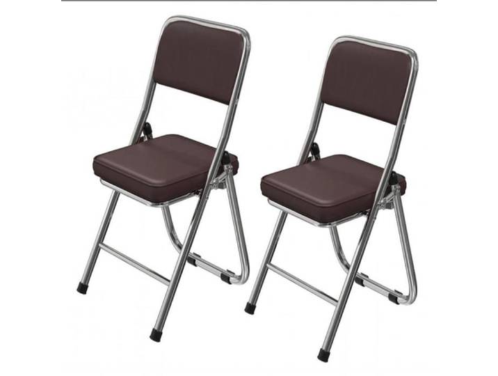KEDIA 2Pcs Chaise Pliante Brun 45x46x82cm Rembourrée en Cuir Chaise Pliantes conviennent à la Cuisine l'intérieur l'extérieur