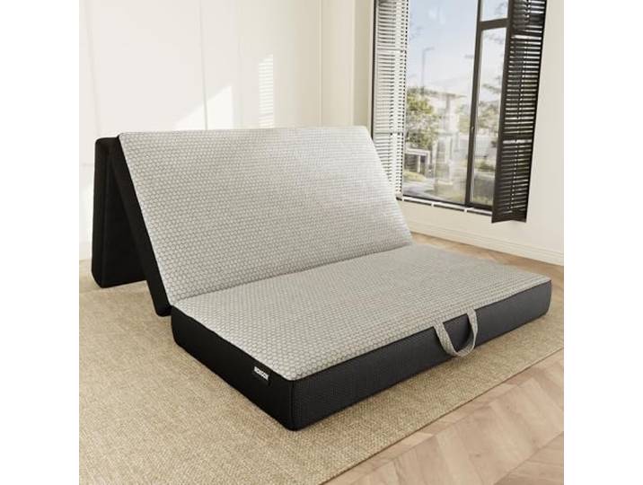 ROXGOX Dreifach gefaltete Matratze aus Memory-Schaum, vollständiges tragbares Bodenbett, 15,2 cm, faltbare Matte mit waschbarem Bezug, Griff und rutschfester Unterseite, für Wohnmobil, Reisen, Camping