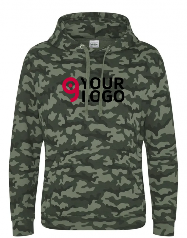 Felpa Camo Hoodie UrbanWear con cappuccio doppio personalizzabile Personalizzate o neutre AWDis